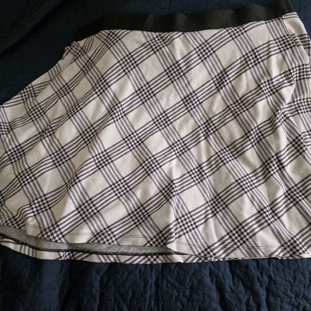 Torrid Black and White Plaid Skater Skirt